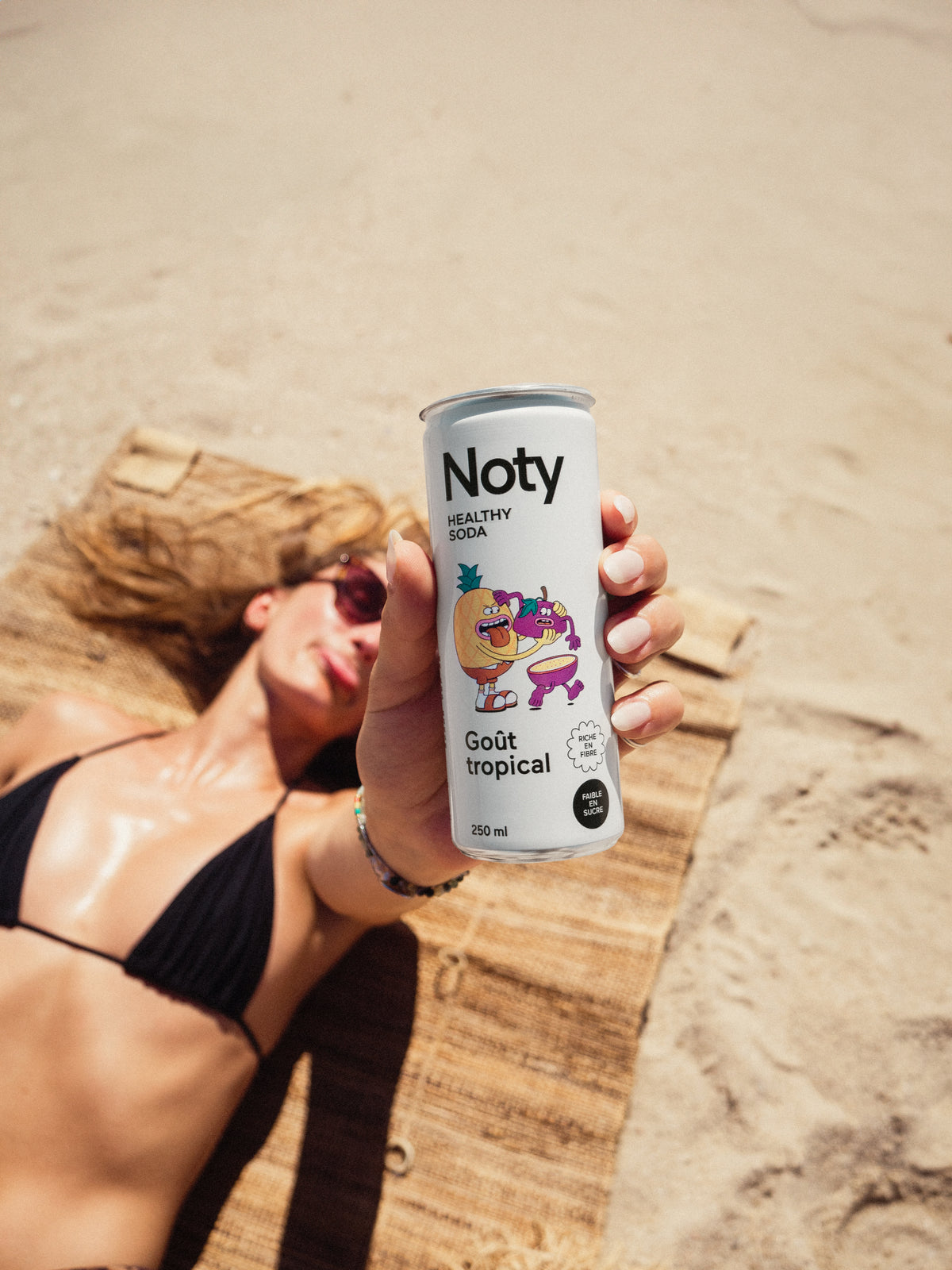 NOTY soda en canette slim 25 cl, trois saveurs Citron Cerise Tropical